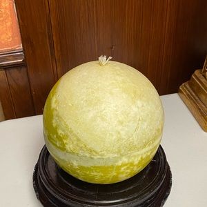 Marble Lemon Pattern unscented Big Ball candle 7”